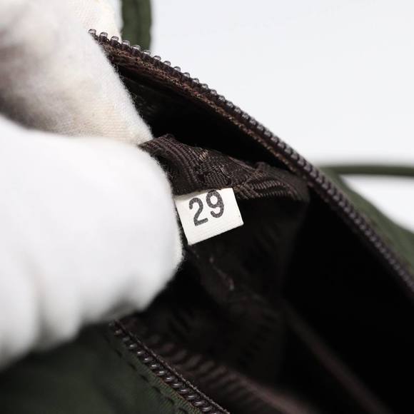 PRADA Tote Bag Nylon Khaki Silver Auth 86343 - Picture 12 of 16